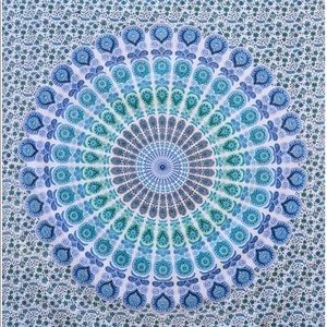 Blue Mandala Pattern Tapestry